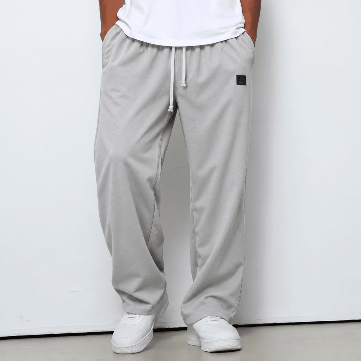 Wyatt - Men's Waffle Knit Relaxed Fit Joggers with Drawstring Waist - Joggers - Gray - Sarvento